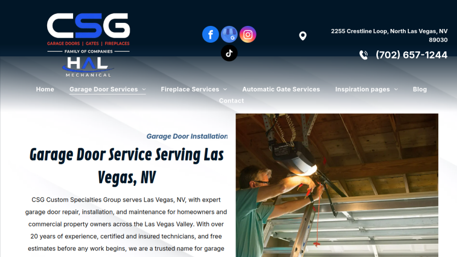 Custom Specialties Group website