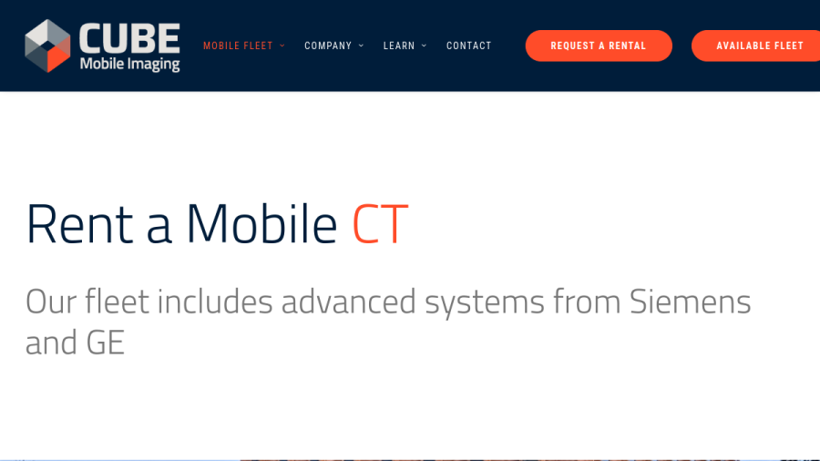 Screenshot of Cube Mobile Imaging website