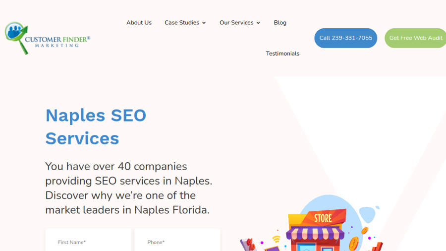 Customer Finder Marketing website