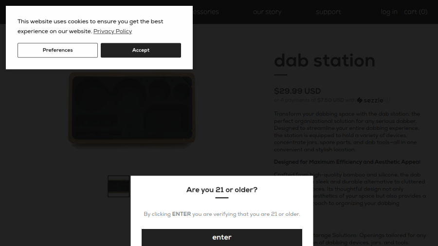 Website screenshot of Dab Station