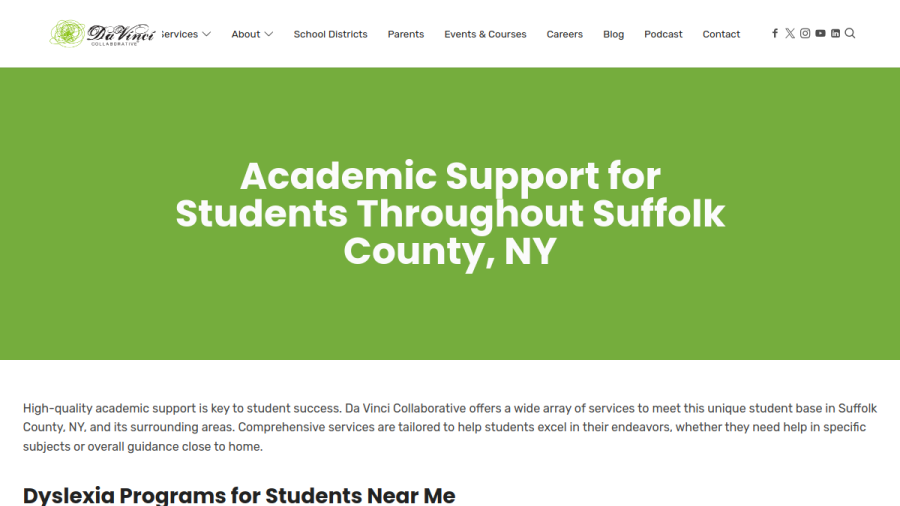 Screenshot of the Da Vinci Collaborative website