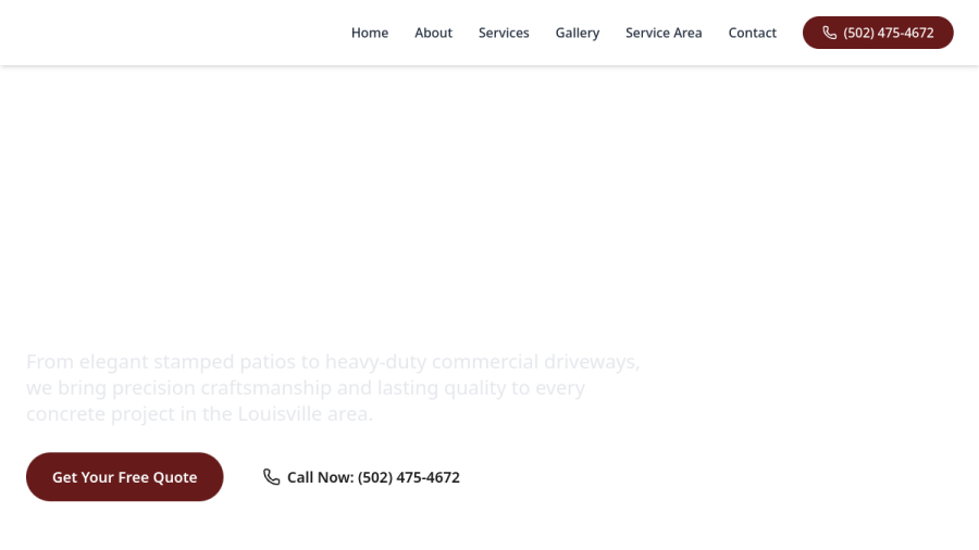 Davis Concrete KY website preview