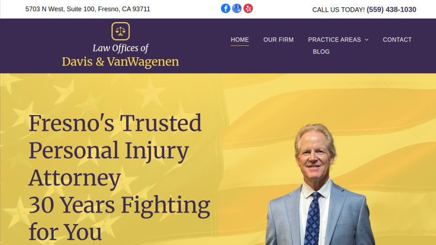 Screenshot of the Davis & Van Wagenen Law website
