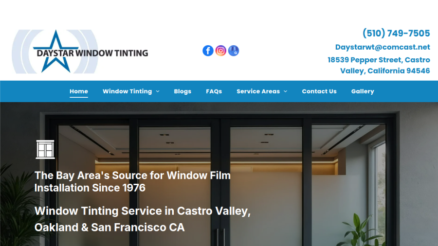 Daystar Window Tinting website