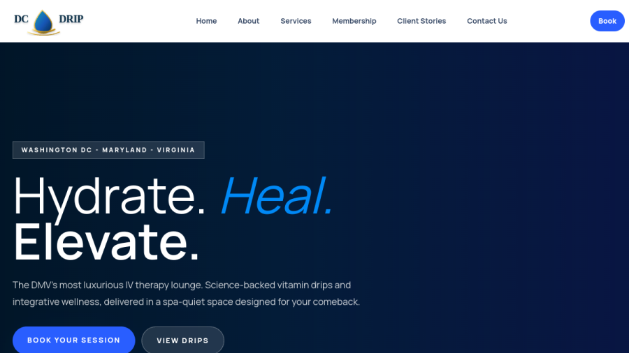Screenshot of the DC Drip website