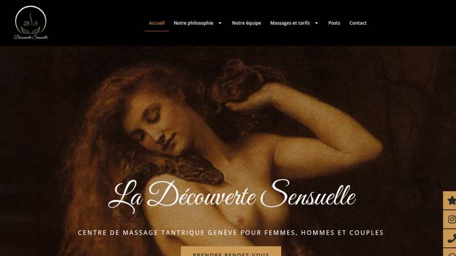 Aperçu du site Découverte Sensuelle