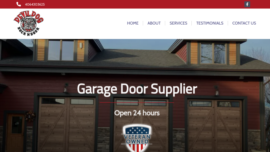 Screenshot of the Devildog Dock N Door website
