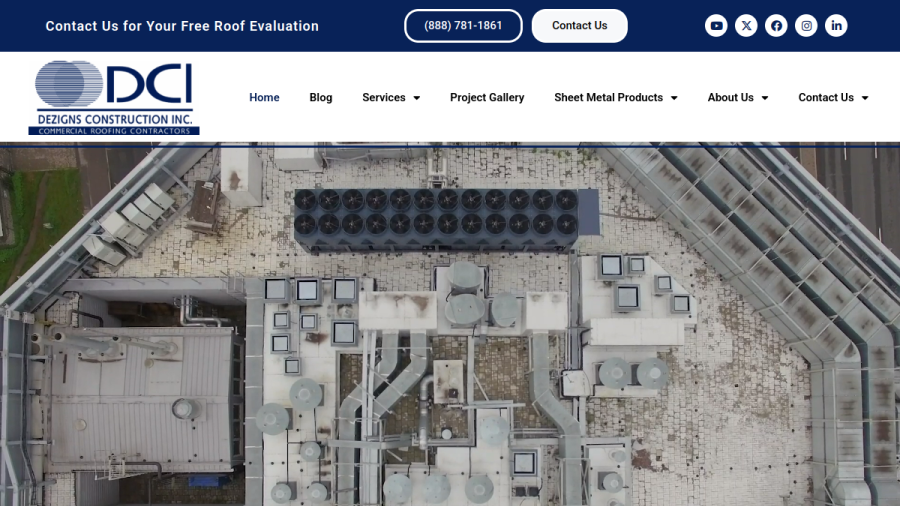 Screenshot of the Dezigns Construction Inc - DCI website