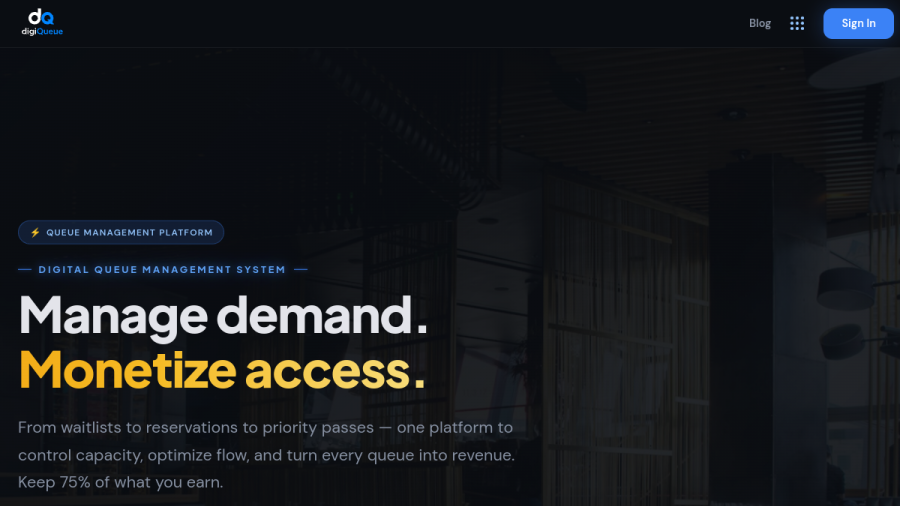 digiQueue website