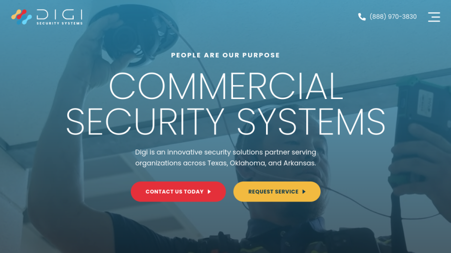 Screenshot of the Digi Security Systems website