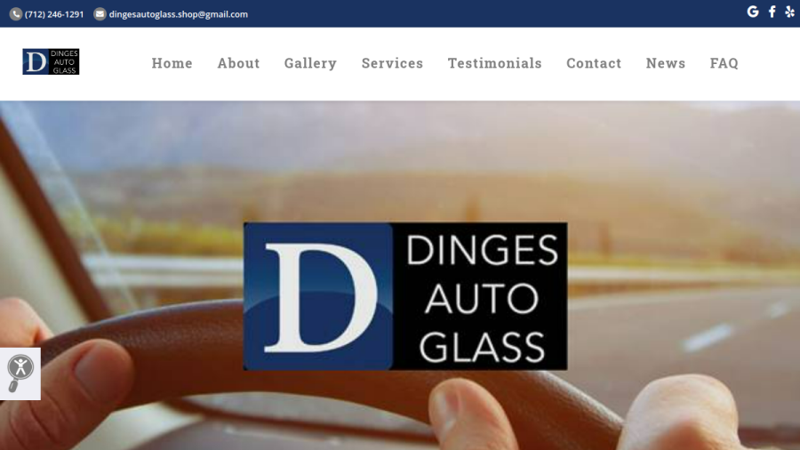 Dinges Auto Glass website