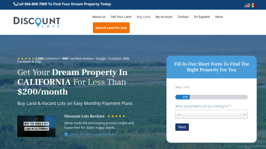Discount Lots website