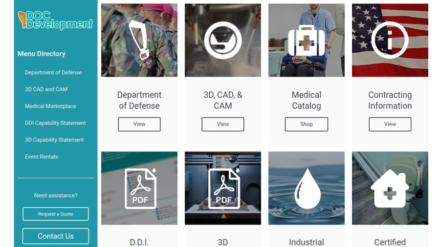 Screenshot of the DOC Development Inc website