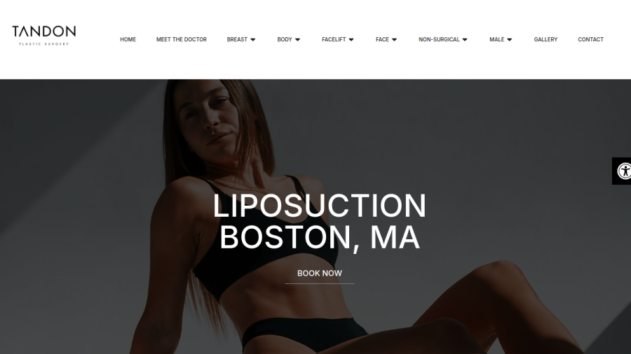 Screenshot of the Dr. Vickram Tandon | Tandon Plastic Surgery website