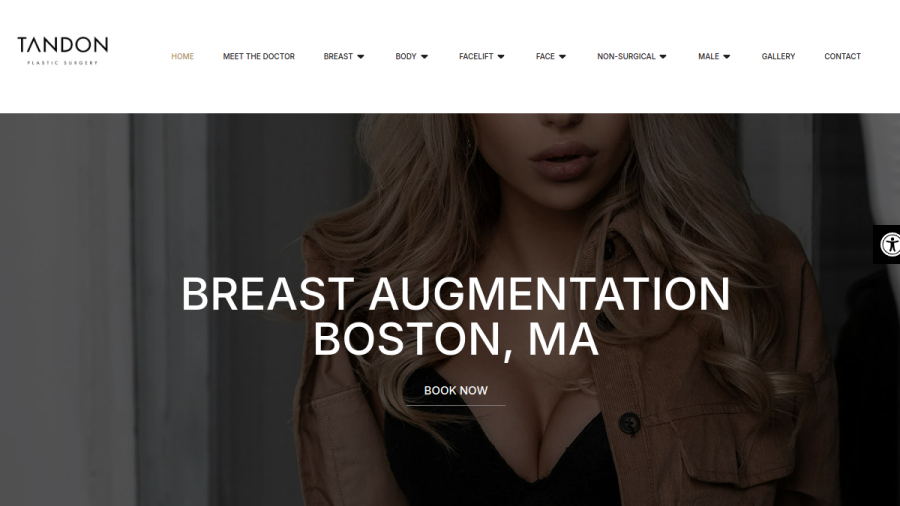 Screenshot of the Dr. Vickram Tandon | Tandon Plastic Surgery website