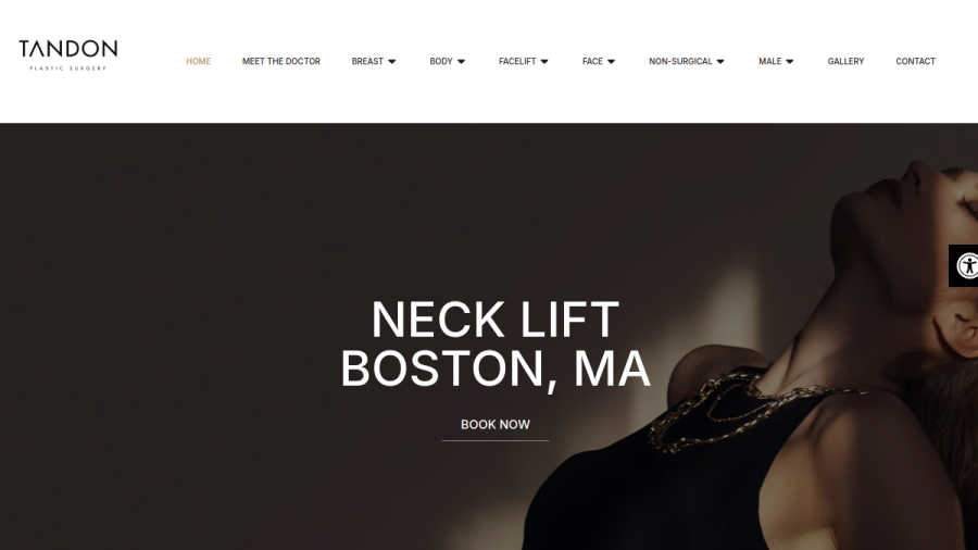Screenshot of the Dr. Vickram Tandon | Tandon Plastic Surgery website