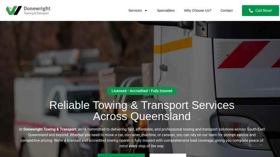 Donewright Towing & Transport Pty Ltd website