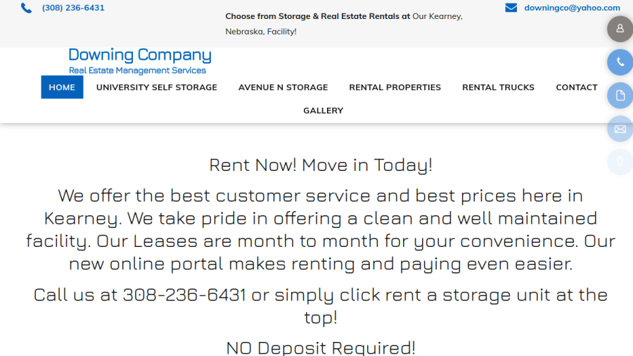 Screenshot of the Downing Company website