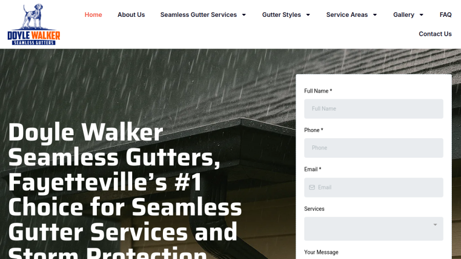 Screenshot of the Doyle Walker Seamless Gutters Co Inc website