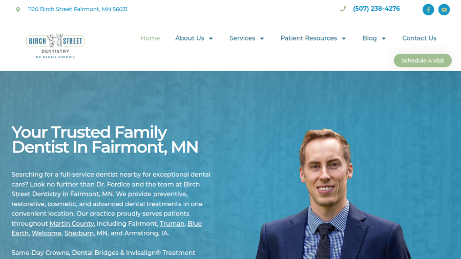 Birch Street Dentistry website screenshot