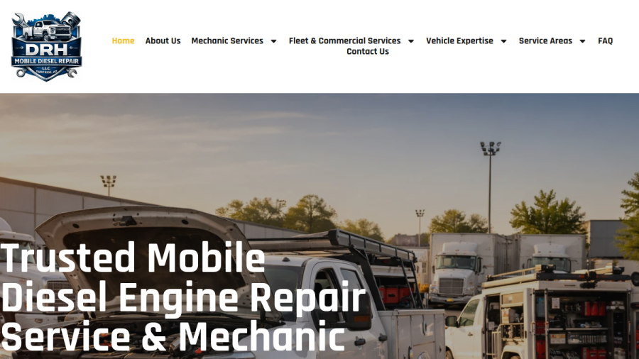 Screenshot of DRH Mobile Diesel Repair LLC website
