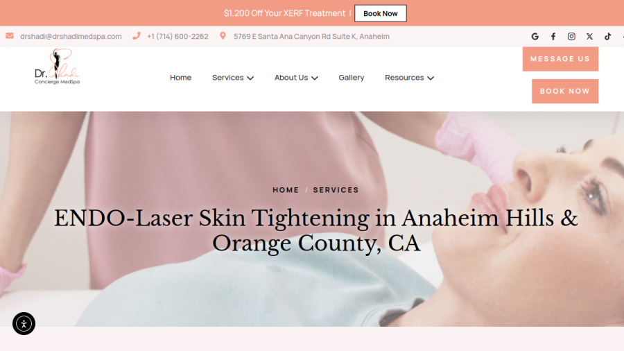 Screenshot of the Dr. Shadi Concierge MedSpa website