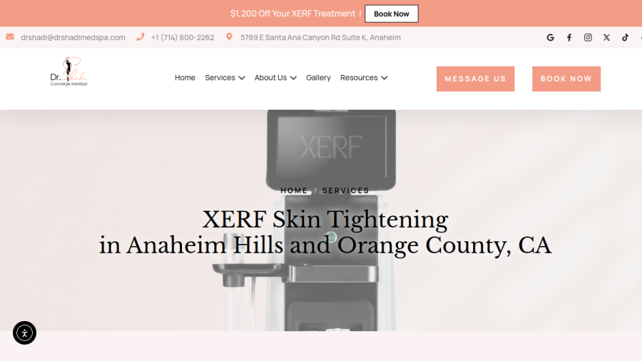 Screenshot of the Dr. Shadi Concierge MedSpa website