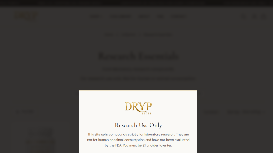 DRYPtides LLC website screenshot