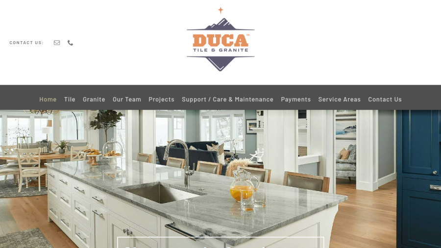 Screenshot of the Duca Tile & Granite website