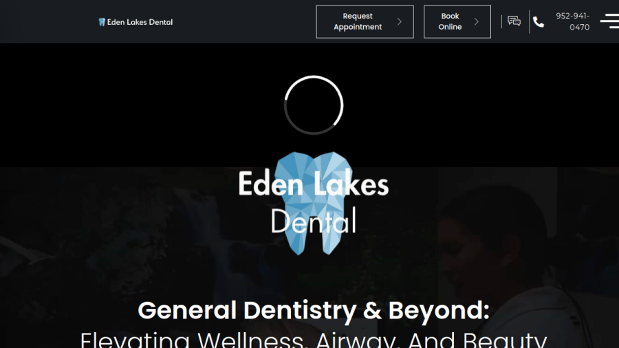 Eden Lakes Dental website screenshot