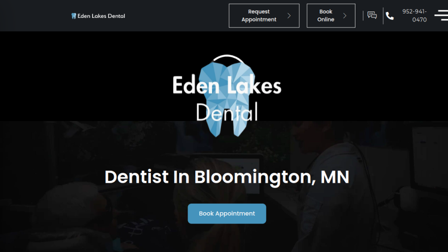 Screenshot of the Eden Lakes Dental website