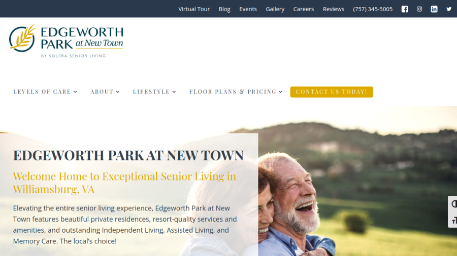 Screenshot of the Edgeworth Park at New Town website