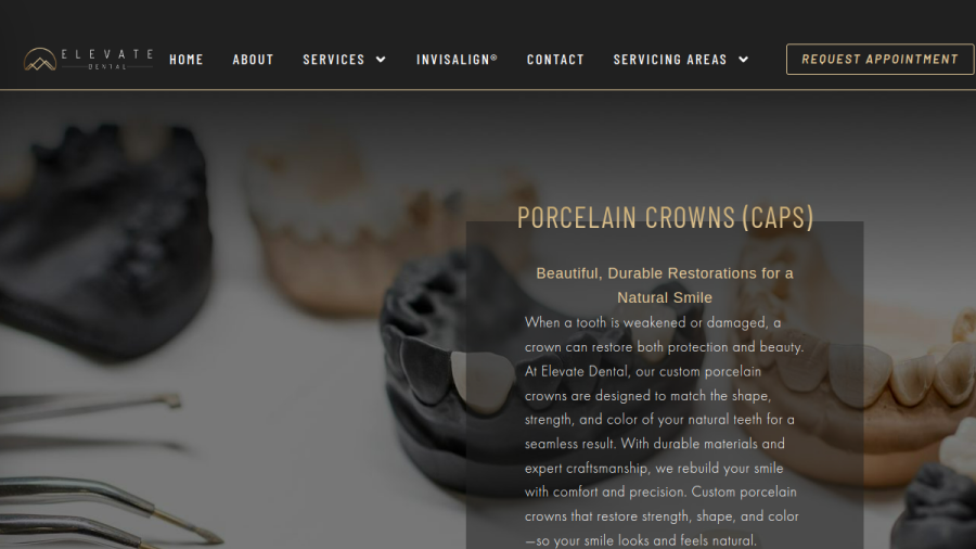 Screenshot of the Elevate Dental Studio | Jeffrey R. Roth, DMD website