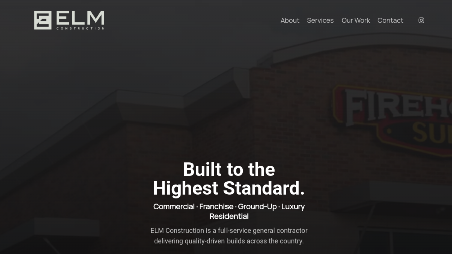 Elm Construction website