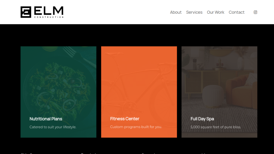 Elm Construction website