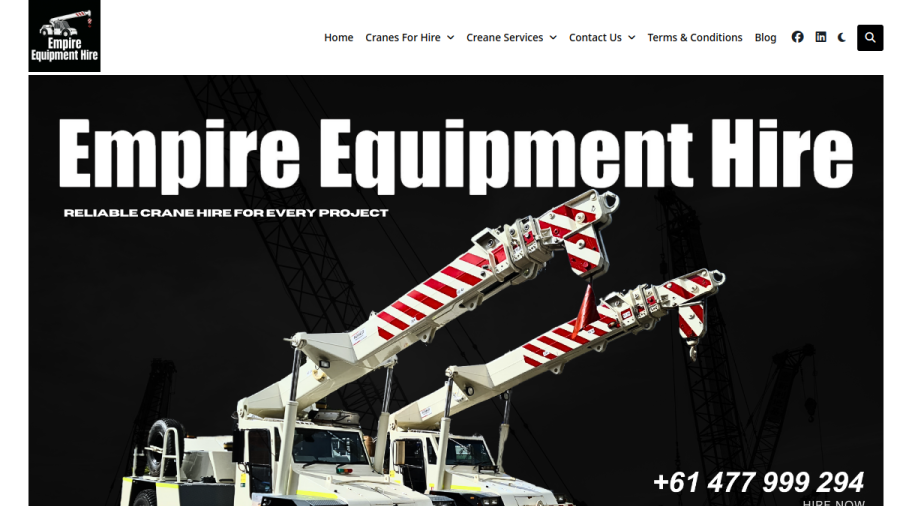 Empire Equipment Hire Pty Ltd website