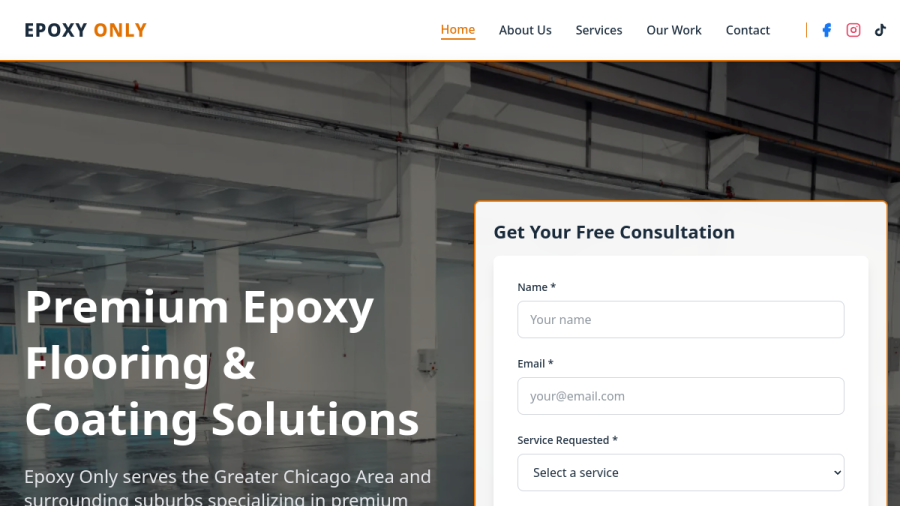 Epoxy Only website preview