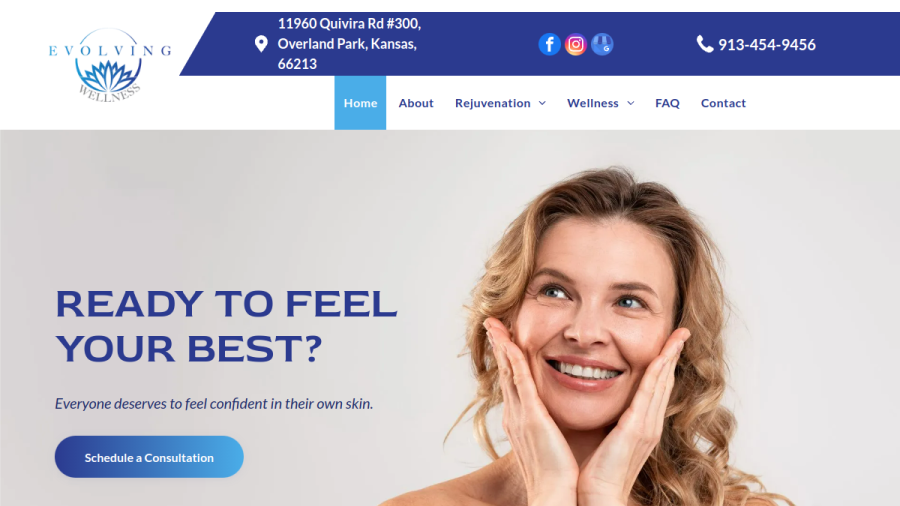 Screenshot of Evolving Wellness website