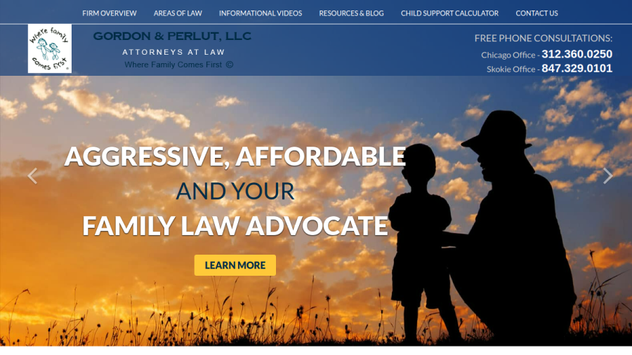 Screenshot of the Gordon & Perlut, LLC website