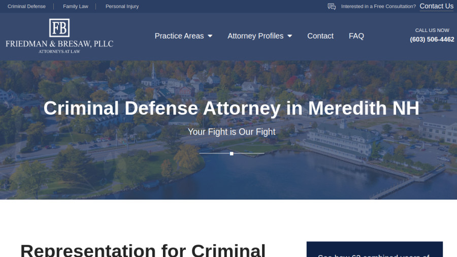 Screenshot of the Friedman & Bresaw, PLLC website