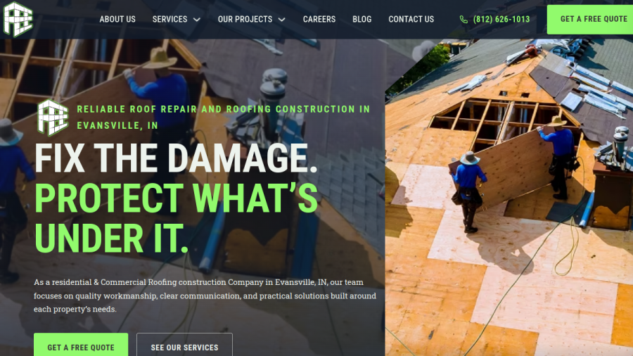 Screenshot of the Fee Construction website