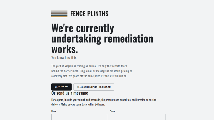 Fence Plinths website