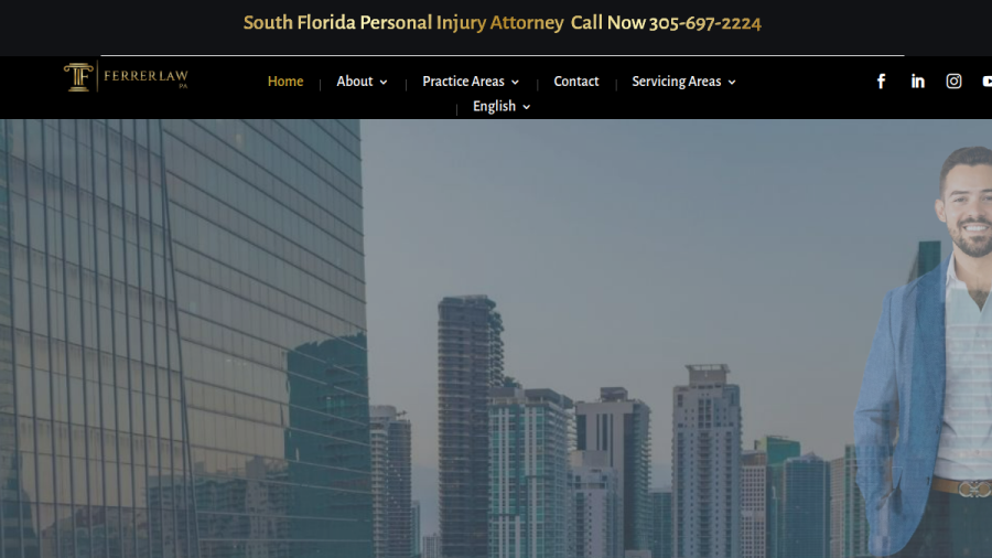 Screenshot of the Ferrer Law PA website
