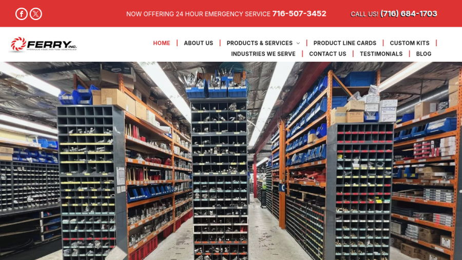 Screenshot of the Ferry Hydraulics website