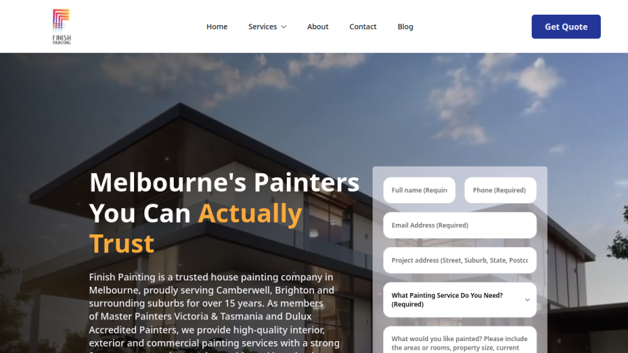 Finish Painting Pty Ltd website