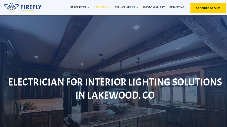 Website screenshot of Firefly?Electrical?Services
