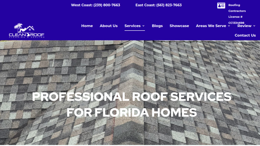 Clean Roof website screenshot