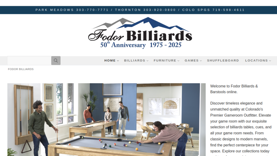 Fodor Billiards website
