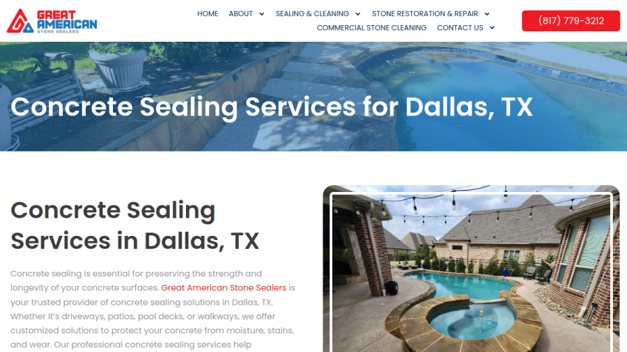 Great American Stone Sealers website screenshot