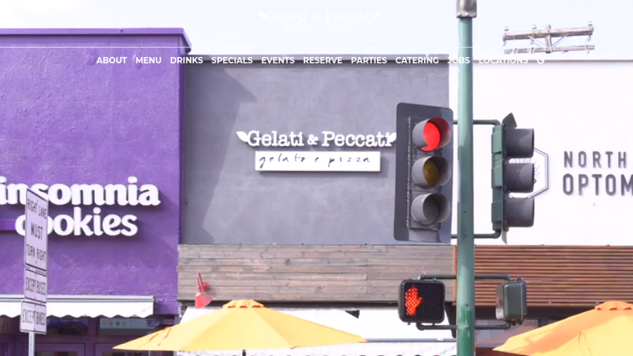 Screenshot of the Gelati & Peccati website